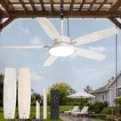 Ventilador de Teto Fanbulous 132 cm para Área Externa, à Prova dÁgua, com Luz e Controle Remoto Ventilador de Teto Fanbulous 132 cm para Área Externa, à Prova dÁgua, com Luz e Controle Remoto