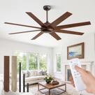 Ventilador de Teto Fanbulous 157 cm 8 Pás Bronze Envelhecido com Controle Remoto