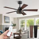 Ventilador de Teto Fanbulous 42" Preto 5 Pás Motor DC Controle Remoto