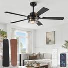 Ventilador de Teto Fanbulous 52" Preto Rústico em Madeira com Luz e Controle Remoto Ventilador de Teto Fanbulous 52" Preto Rústico em Madeira com Luz e Controle Remoto