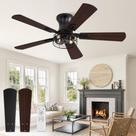 Ventilador de Teto Fanbulous Embutido 107 cm com Luz Preto