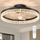 Ventilador de teto FOLKSMATE Low Profile Flush Mount LED Light