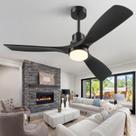 Ventilador de teto Forrovenco 60" Black Light Remote Outdoor
