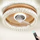 Ventilador de Teto FRIXCHUR 48 cm com Luz de Cristal, Controle Remoto e 6 Velocidades