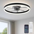 Ventilador de Teto Fszdorj F105 51 cm de Embutir com LED e 6 Velocidades