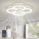 Ventilador de teto FTZVRD Flush Mount LED Light Remote Control