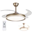 Ventilador de Teto Grande Lampada Led 3 em 1 Pa Retratil Lustre Ajustavel Controle Silencioso Potente Sala Quarto