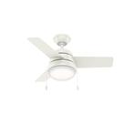 Ventilador de teto Hunter Aker 36" LED Pull Chain White