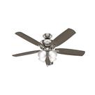 Ventilador de teto Hunter Amberlin 52" LED interno de 5 pás em níquel escovado