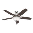 Ventilador de teto Hunter Builder Deluxe 52" LED de níquel escovado