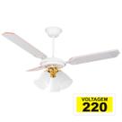 Ventilador De Teto Il-40 3 Tulipas 3 Pas Kit Lustre Dourado 220v Branco