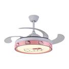 Ventilador de Teto Infantil 1073 com Música via Bluetooth, LED Tricolor e Pás Retráteis