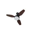 Ventilador De Teto Inverter Legacy Led 3 Pás Dupla Face Preto E Tabaco Bivolt Com Controle Remoto Ventisol