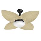 Ventilador de Teto Jet Aspen Venti-delta Preto 4Pás Rattan Natural 220 V + Controle