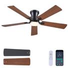 Ventilador de Teto JSAITEE 132 cm Marrom LED Controle Remoto Motor DC