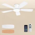 Ventilador de Teto JSAITEE 42" Perfil Baixo com Luz e Controle Remoto 6 Velocidades