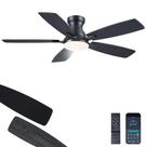 Ventilador de Teto JSAITEE 46" de Embutir com 5 Pás e 6 Velocidades
