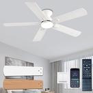 Ventilador de teto KNUN 132cm com luzes, controle remoto branco