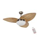 Ventilador de Teto Kovalski Bronze 3 Pás Rádica Freijó 127V com Controle