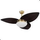 Ventilador de Teto Kovalski Dourado 3 Pás Tabaco 220V com Controle