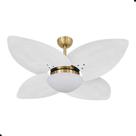 Ventilador de Teto Kovalski Dourado 4 Pás Palmae Branco 127V com Controle