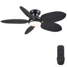 Ventilador de teto Kviflon 114cm com luzes e controle remoto preto Ventilador de teto Kviflon 114cm com luzes e controle remoto preto
