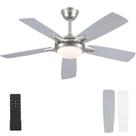Ventilador de teto Kviflon 132cm com luzes e controle remoto de 6 velocidades em níquel Ventilador de teto Kviflon 132cm com luzes e controle remoto de 6 velocidades em níquel