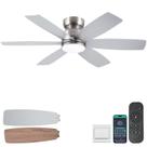 Ventilador de teto Kviflon 46" Flush Mount LED Light Remote