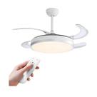 Ventilador De Teto Led 4 Pás Branco Luminaria Asus 127v Ventilador De Teto Led 4 Pás Branco Luminaria Asus 127v