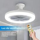 Ventilador De Teto LED Com Controle Remoto E Luz, Conversor E27, Silencioso E Inteligente Para