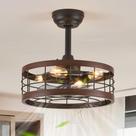 Ventilador de teto LEDIARY 16,5” Caged Rustic Light Remote Ventilador de teto LEDIARY 16,5” Caged Rustic Light Remote