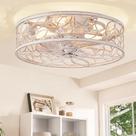 Ventilador de teto LEDIARY 18" Caged Low Profile White Gold