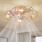 Ventilador de teto LEDIARY 20" White Flush Mount com controle remoto