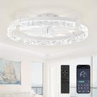 Ventilador de teto LEDIARY 24" Flush Mount Dimmable Light White