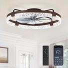 Ventilador de teto LEDIARY 24" Low Profile Brown Dimmable Light
