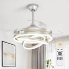 Ventilador de teto LEDIARY 42" com motor DC retrátil de 6 velocidades