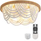 Ventilador de teto Liokoc 19" Beaded Remote Flush Mount 120V