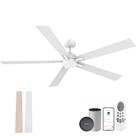 Ventilador de teto Lorpies de 72 polegadas com controle remoto de luzes branco e madeira
