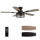 Ventilador de teto LuminFan 46" Black Caged Light Remote