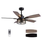 Ventilador de teto LuminFan de 46 polegadas com luzes e controle remoto preto