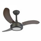 Ventilador de Teto Lux 2008 Led 3000 k 18w Preto Infinity 3 Pás Mdf Tabaco