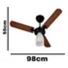 Ventilador de teto marbella 220 v 3 pá cvm new preto 130w