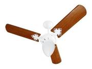 Ventilador De Teto New Delta Light 130w Venti Delta Cor da estrutura Branco Cor das pás Mogno