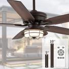 Ventilador de teto NORFOLK 52" à prova d'água LED remoto de 6 velocidades