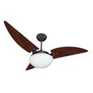 Ventilador de Teto Noronha com Luminária de Vidro Ventex Preto/Tabaco 220V