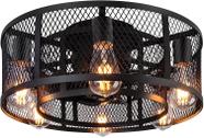 Ventilador de teto Ohniyou 21" Flush Mount Cage Light Remote