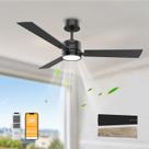 Ventilador de teto OPONL 42" Black Light Remote Dimmable 6 Velocidades