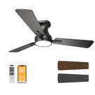 Ventilador de teto OPONL 42 polegadas preto com luz e controle remoto