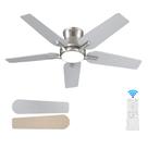 Ventilador de Teto POCHFAN 42" Níquel Escovado com Luz e Controle Remoto