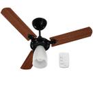 Ventilador De Teto Preto Com Mogno Tron Silencioso e Potente Ventilador De Teto Preto Com Mogno Tron Silencioso e Potente